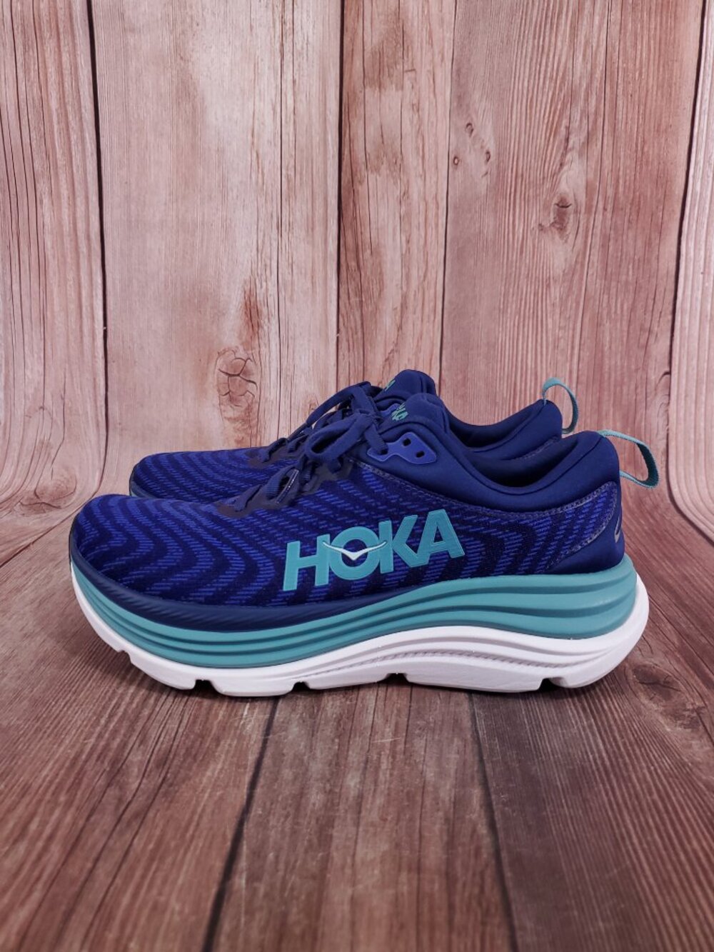 *READ* Hoka One One Gaviota 5 Womens 10 B Blue Running Shoes Sneakers 1134235 - Picture 3 of 15
